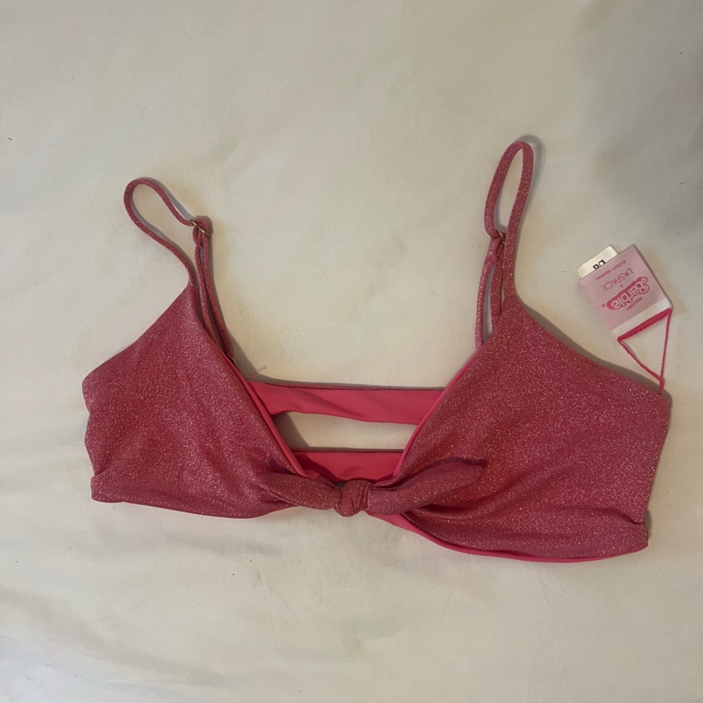 Pink Sparkly Lspace Bikini Top